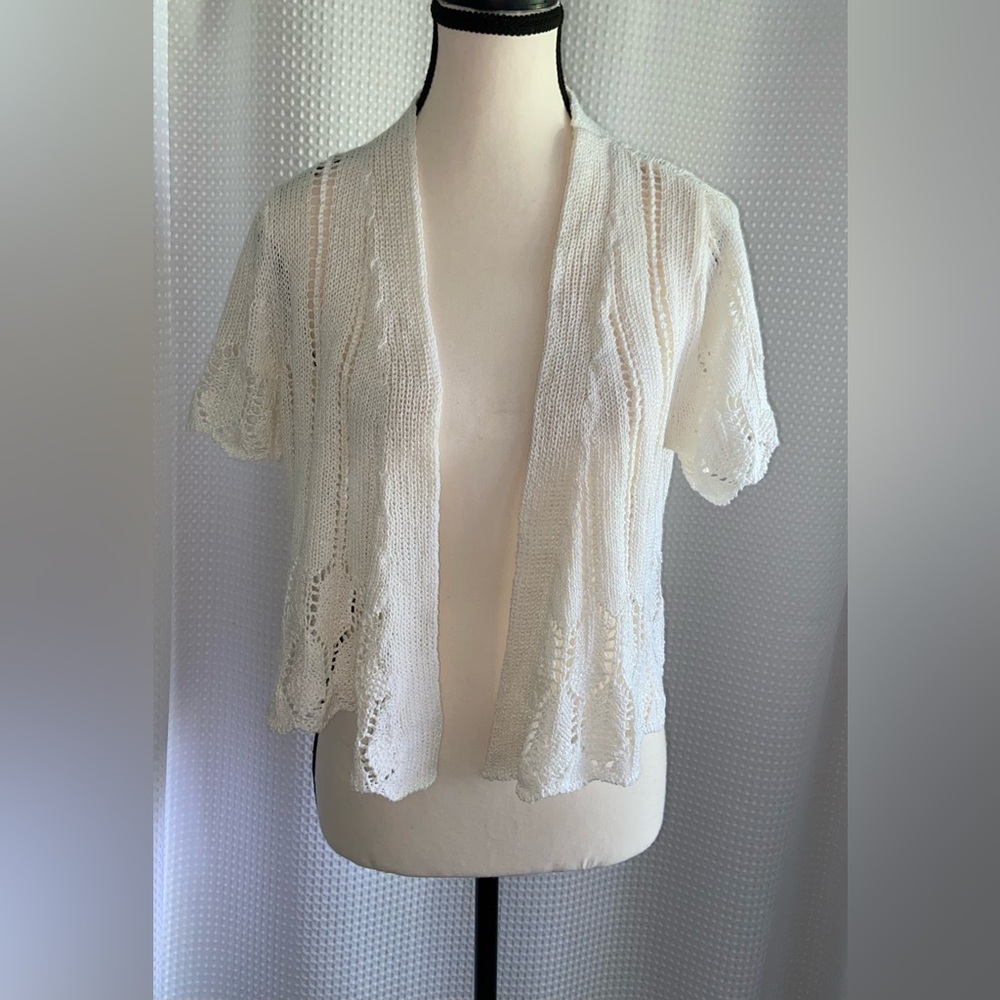 NWT Women’s DENVER HAYES open front‎ crochet cardigan size Large